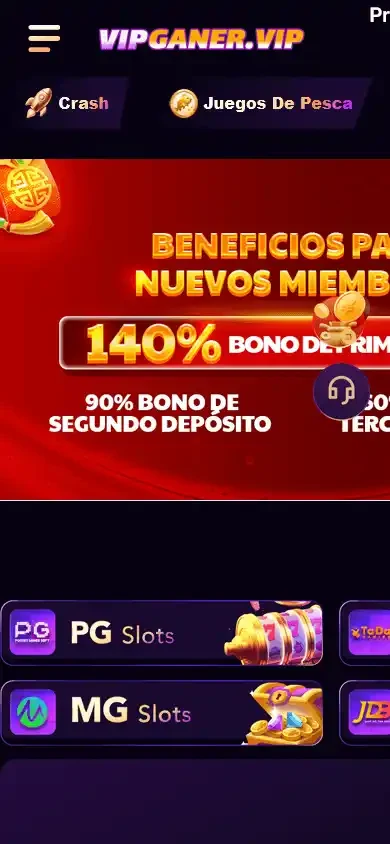 Interfaz de VIPGANER: Vista móvil